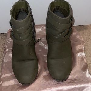 Olive green booties